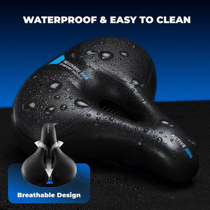 ROCKBROS Bike Seat Cushion for Men Women with Dual Shock Absorbing Ball Memory Foam - Ergonomic Bike Saddle, Handle for Easy Transport Soft Wide Waterproof Exercise Bicycle Seat for Peloton, Road Bike