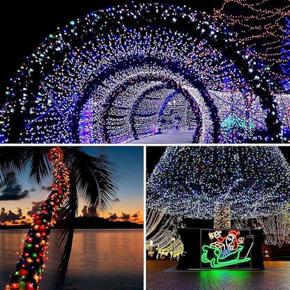 6 Pack Solar Chrismas Lights Outdoor, 285 FT Total 720 LED Solar String Lights for Outside with 8 Modes & Memory Function, Waterproof Twinkle Light for Xmas Tree Yard Party Decorations (Multicolor)
