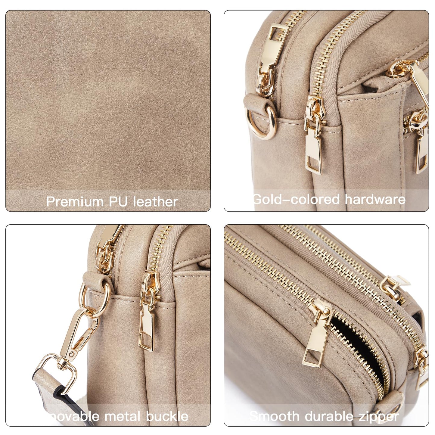 Telena Small Crossbody Bags For Women Vegan Leather Crossbody Purse With Adjustable Wide Strap For Daily Life