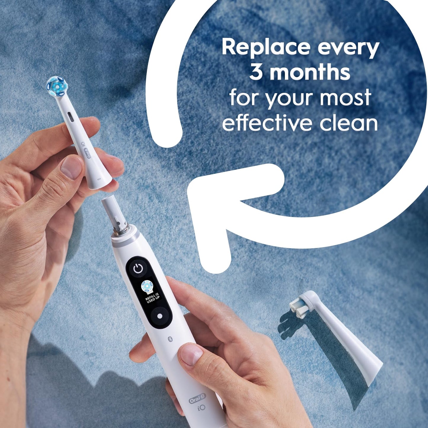 Oral-B iO Series Ultimate Clean Electric Toothbrush Replacement Brush Heads for an Oral-B Electric Toothbrush, 2 count, White