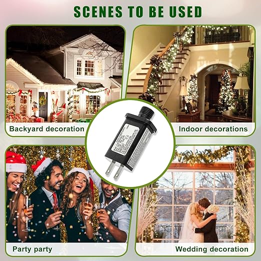 30V 6W LED Transformer Replacement Class 2 Power Supply for Christmas String Light Inflatable Decorations LED Controller IP44 Waterproof Low Voltage