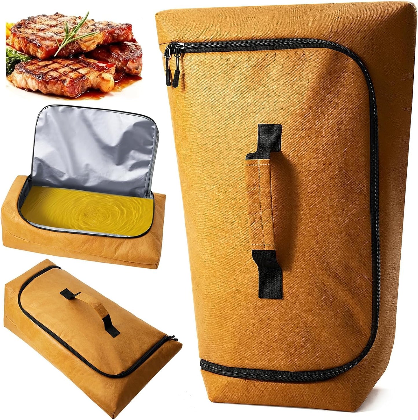 270° Opening BBQ Blanket for Resting Meat, Insulated Leak-Proof Meat Resting Bag for Brisket, Father's Day Birthday Gift for Men Dad Husband, Smoker Grilling Accessories for Party Kitchen Camping