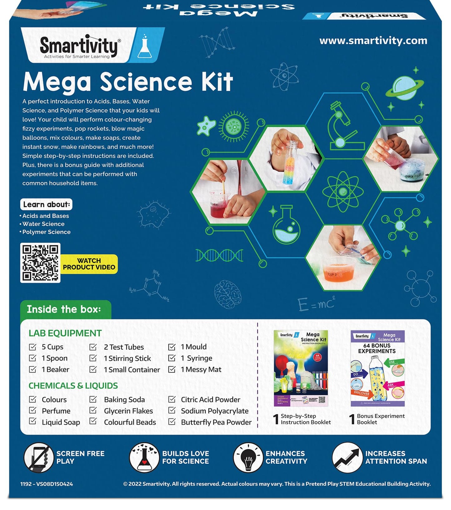 Smartivity Legendary Mega 150 Science Experiment Kit for Kids, Smart Birthday Gifts, Educational Science Experiments for Boys & Girls, STEM Toys for Learning & Fun for Age 6, 7, 8, 9, 10, 11, 12,14