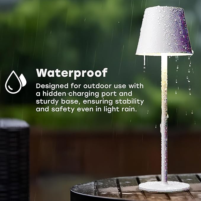 2 Pack Cordless Table Lamp,Portable LED Desk Lamp, 5200mAh Battery Operated, 3 Color Stepless Dimming Up, for Restaurant, Bedroom, Bars, Outdoor Party, Camping, Coffee Shop Night Light White