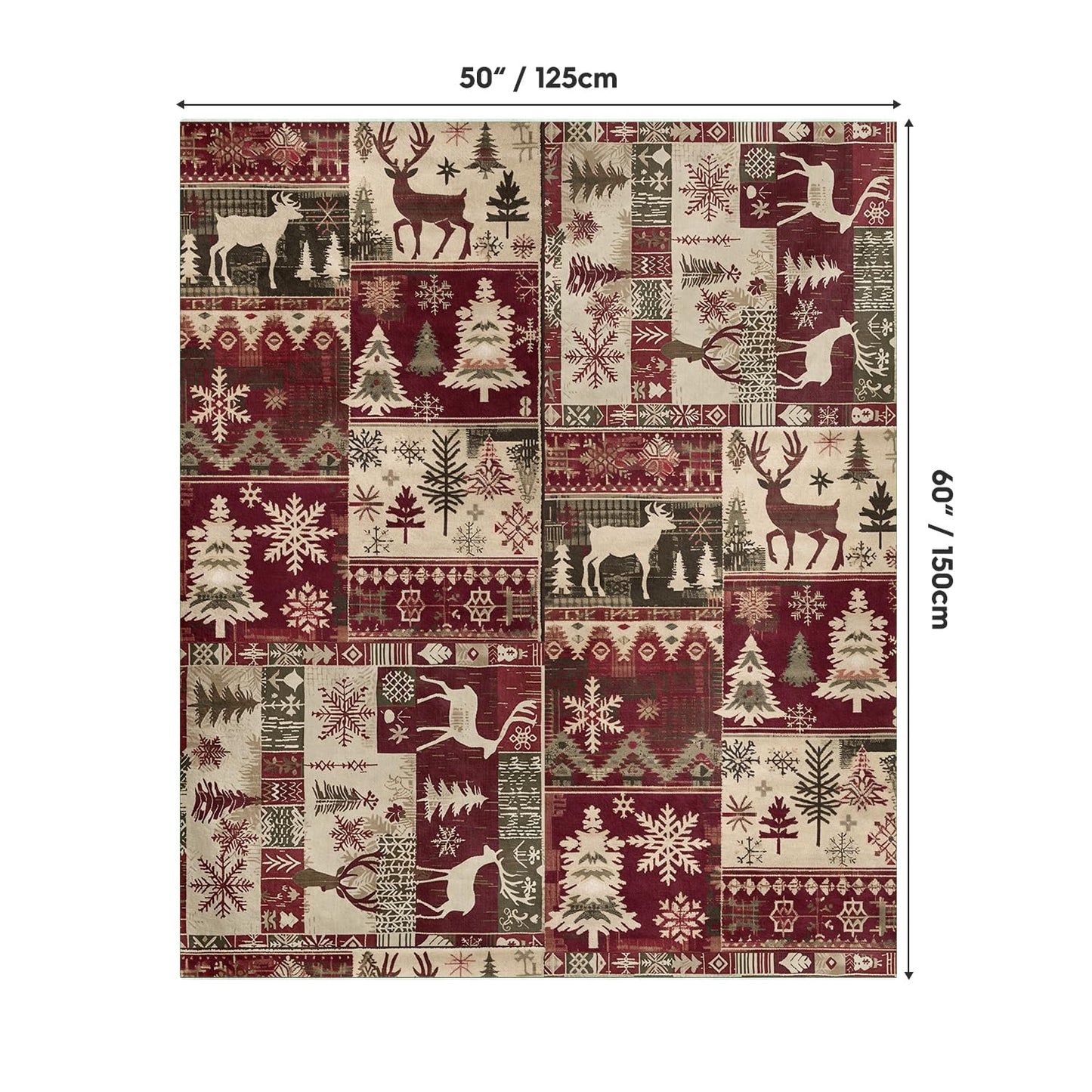 Horaldaily Christmas Flannel Blanket Throw, Christmas Red Reindeer Snow Soft Fuzzy Plush Cozy Fleece Blankets for Couch Sofa Bed Lounging, Ideal Gifts for Kids Adults Wife Self, 50x60