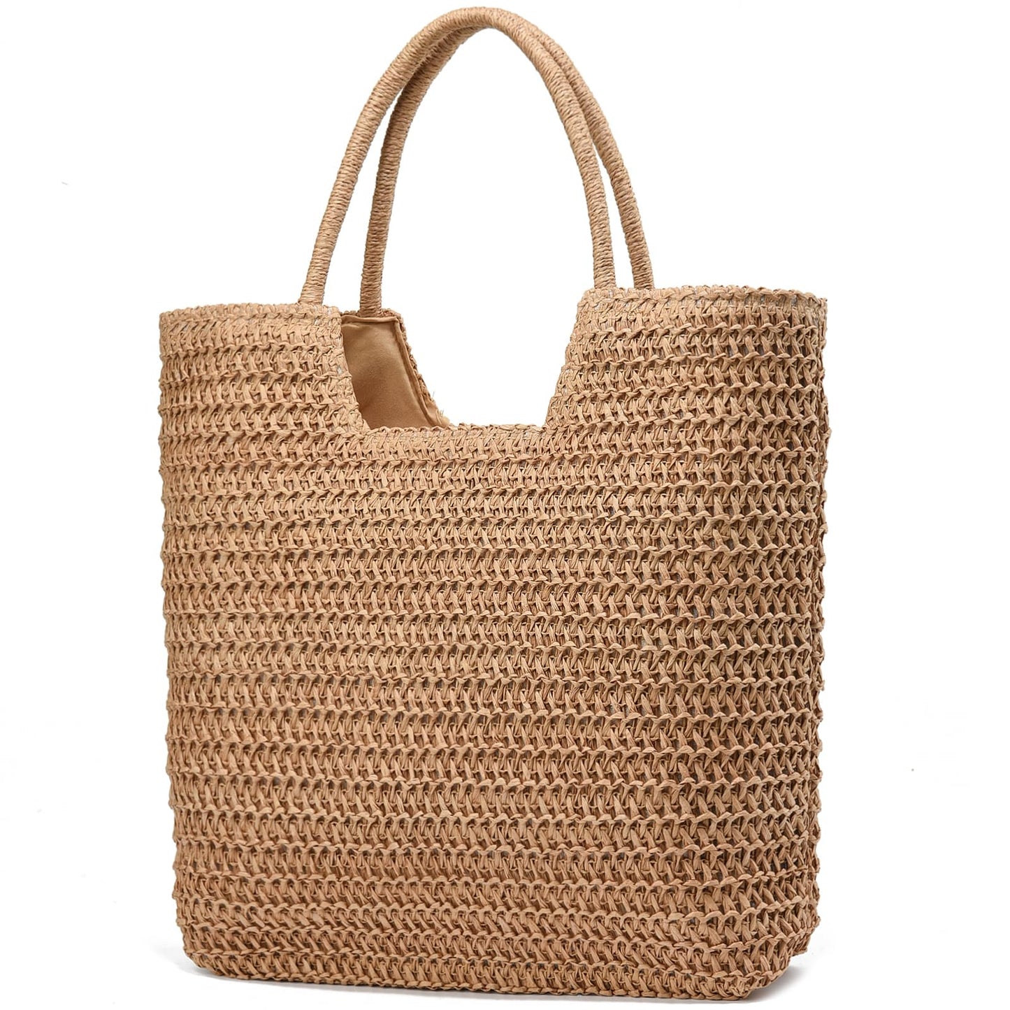 YAVCOOL Straw Beach Bags for Women Woven Beach Tote Bag Casual Boho Large Shoulder Handbags Purse for Vacation Holiday