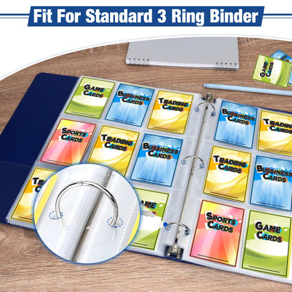 648 Pockets Double Side Trading Card Sleeves, Fabmaker 9 Pocket Card Sleeves Binder Sheets for 3 Ring Binder, Long-Lasting Trading Cards Binder Sleeves Compatible with MTG, Baseball, Game