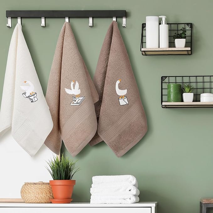3 Pcs Silly Goose Hand Towels Decorative Silly Goose Bathroom Decor Geese Gifts