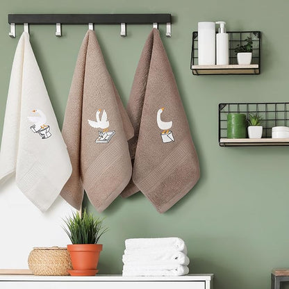 3 Pcs Silly Goose Hand Towels Decorative Silly Goose Bathroom Decor Geese Gifts