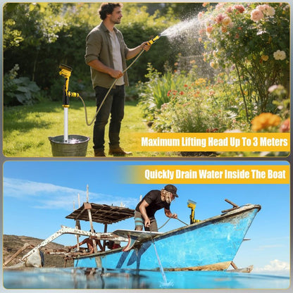 951GPH Cordless Stick Water Transfer Pump Compatible with Dewalt 20V Battery(NO Battery), 19000RMP Brushless Utility Sump Pump Kit with 3/4" Outlet for Pool Garden Pond Boat Draining (De-Walt 20V)