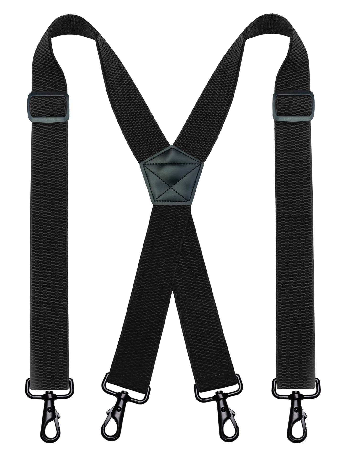 JEMYGINS 1.48" Wide Heavy Duty Black Suspender with 4 Swivel Hooks for Jeans Pants(3)