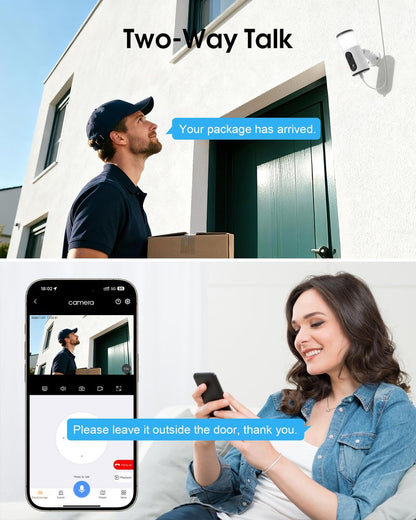 ARCCTV Floodlight Camera with Solar Panel, 4MP Battery Powered Security Cameras for Home Security, 2 Way Audio, PIR Motion Sensor, 2.4G/5G Dual Band WiFi, SD/Cloud Storage(2 Pack)