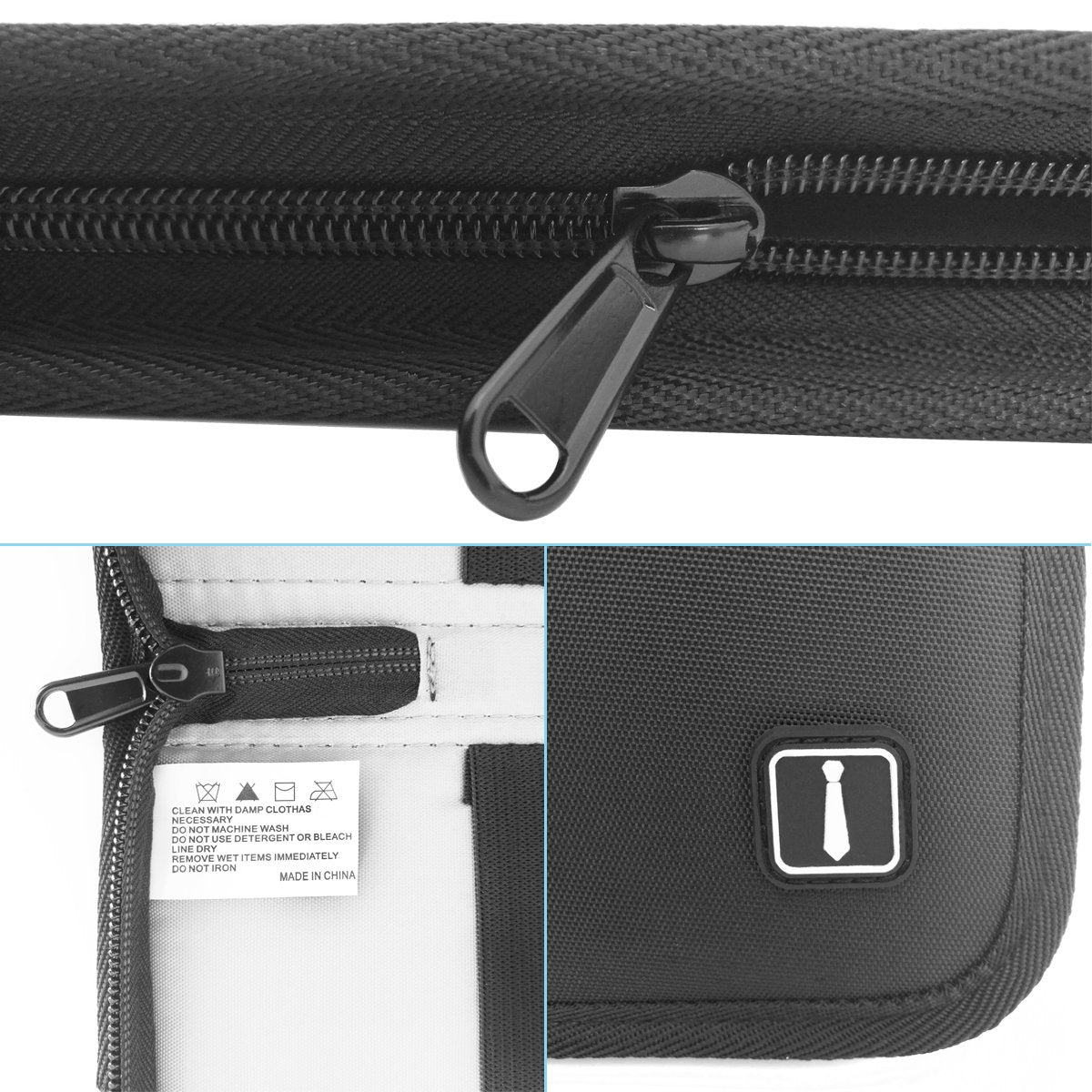 Iristide Travel Tie Case, Portable Waterproof Necktie Cufflinks Storage Box Tie Holder Stored up to 4-5 Ties - Black