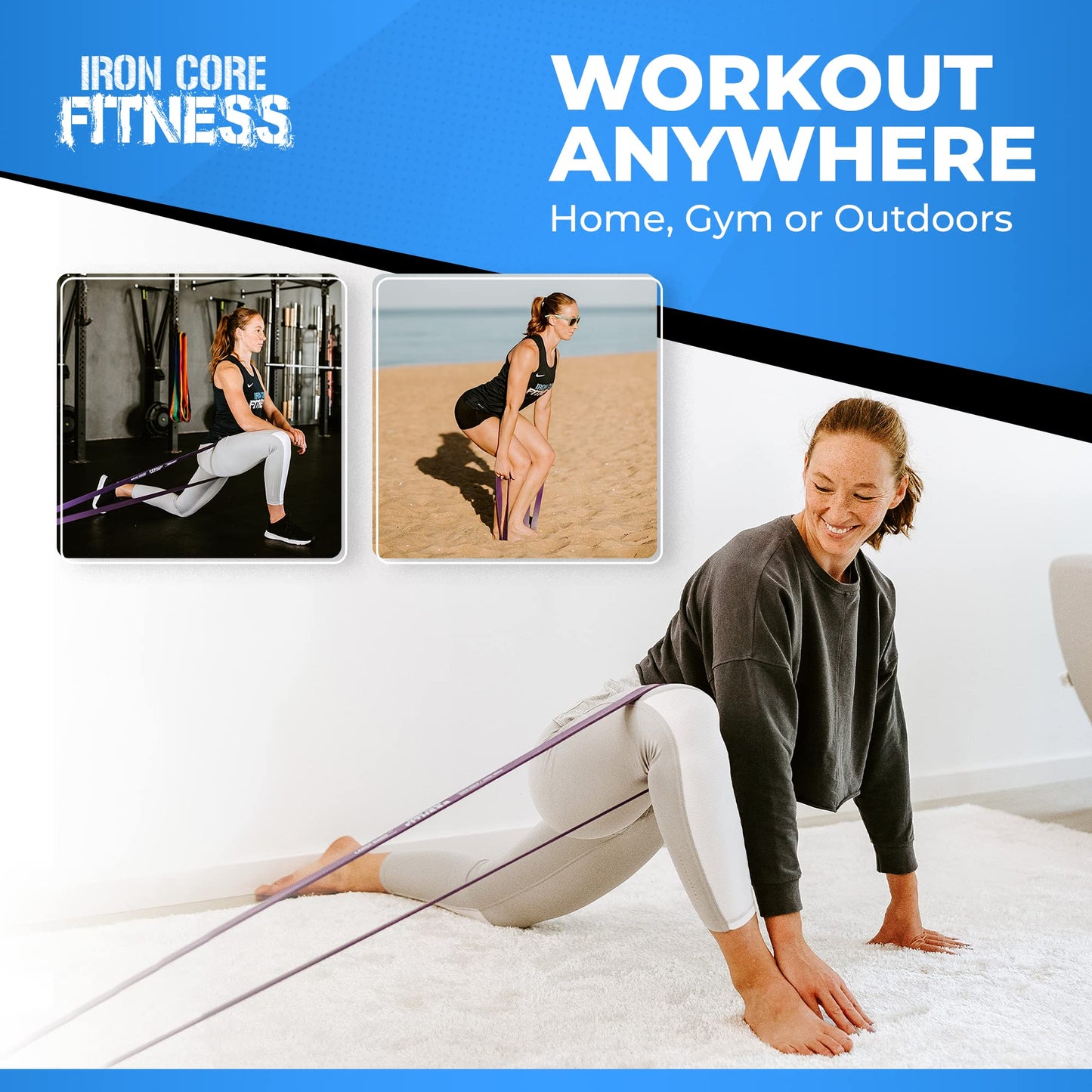 Pull Up Assistance Resistance Bands - Long Loop Power Bands for Men and Women - Strength Power Flexibility Training at Home & Gym - Ebooks & Workout Chart Included by Iron Core Fitness
