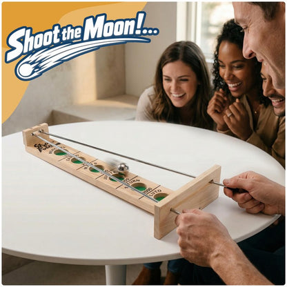 WE Games Shoot the Moon - Classic Solid Wood Rolling Ball Game for Family Fun & Skill Building, Enhances Social Skills, Patience & Perseverance