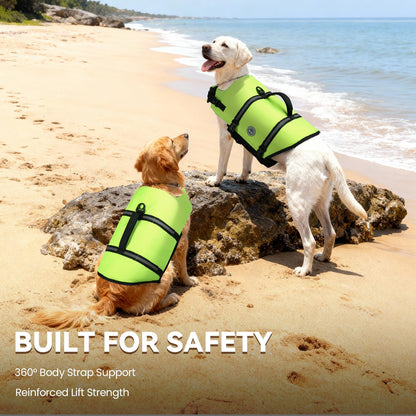 VIVAGLORY Dog Life Vest Rip Stop Dog Swim Vest, M, Bright Yellow