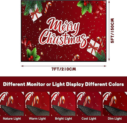 5' X 7' Christmas Rug Merry Xmas Door Mat Non-Slip Indoor Outdoor Front Door Doormat Living Room Bedroom Entrance Rug Happy Xmas Home Festive Decoration