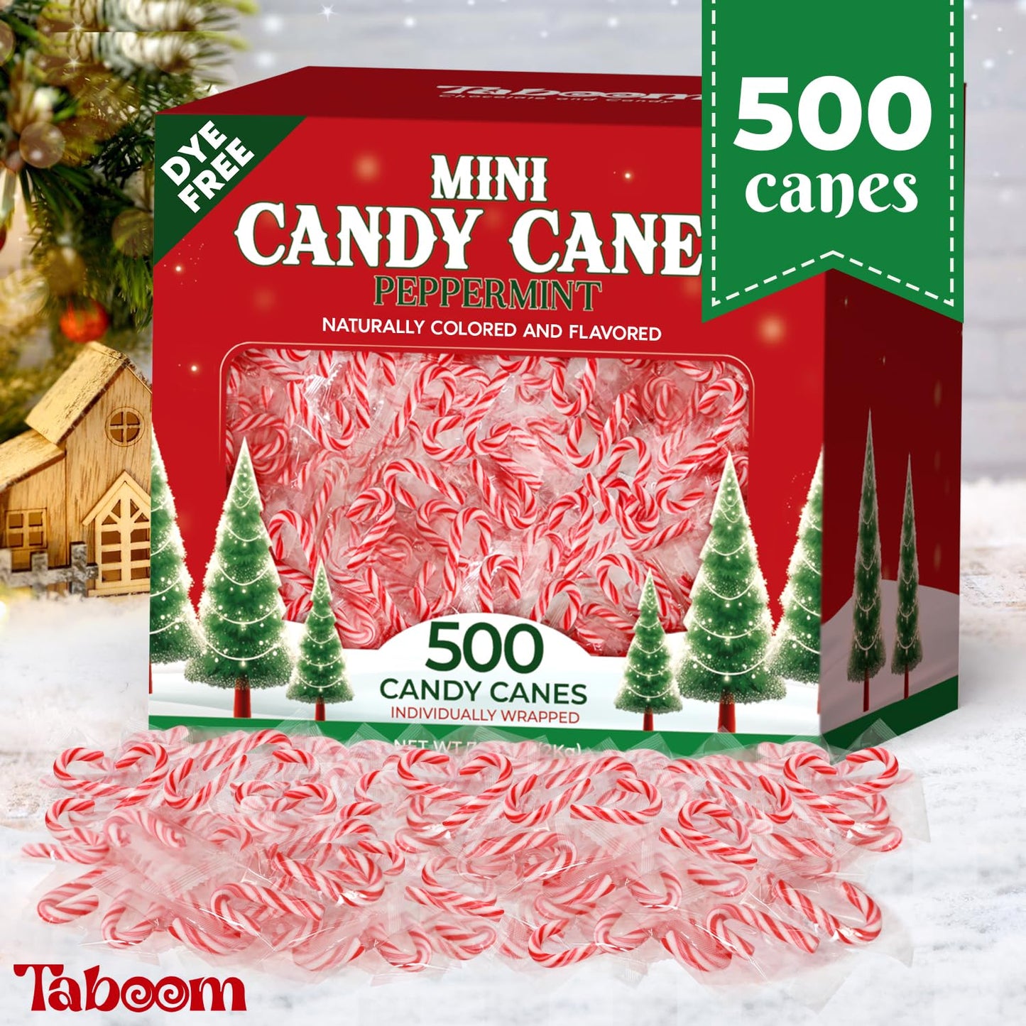 Bulk Mini Candy Cane Individually Wrapped 495 Pack - Small Peppermint Candy Canes Red & White Christmas Candy For Holiday Gifts, Stocking Fillers, Party Favors & Decorations