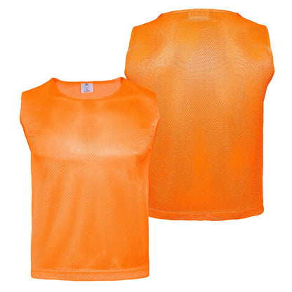 ATHLOVA Kids Scrimmage Vests - Mesh Practice Jerseys for Soccer, 18 Red & 18 Blue