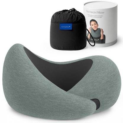 Ostrichpillow Go Neck Pillow, Travel Pillows for Airplanes, Premium Memory Foam Travel Pillow, 360º Ergonomic Design, Asymmetrical Sides, Travel Bag Included, Washable Modal Cover