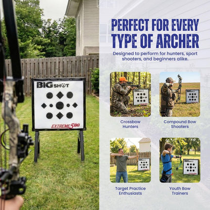 BIGSHOT Iron Man Xtreme 500 FPS Archery Target – 24" High-Compression Field Point Block for Crossbow, Compound & Airbow Practice Outdoors – Easy Arrow Removal, All-Weather Frame, High-Density Target