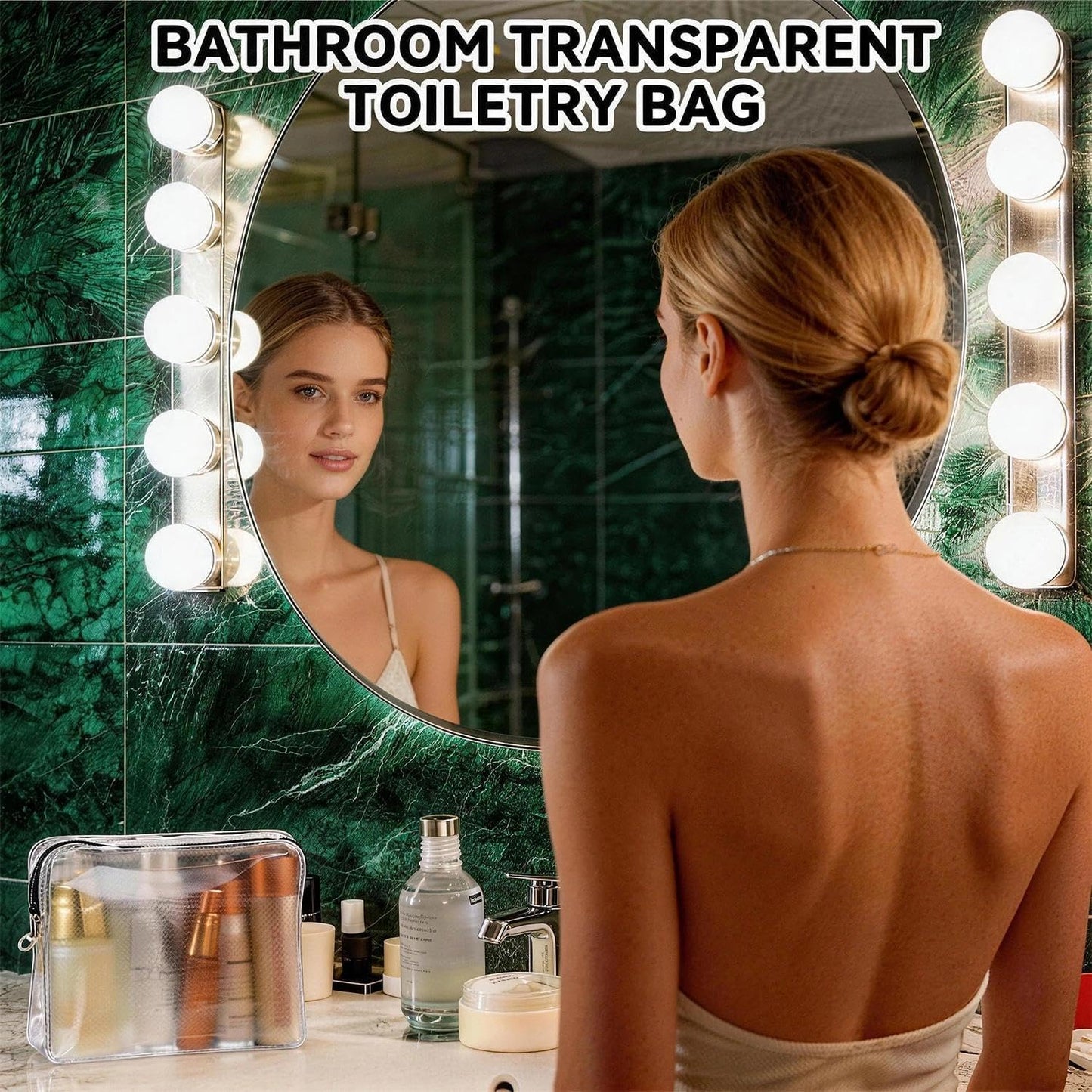 Qbily Clear Leak Proof Travel Bags for Toiletries 3 Pack, Super Soft Waterproof Leak Proof BPA Free, Semi-Clear Toiletry Cosmetic Makeup Bags for Travel, Approved Travel Toiletry Bag With Zipper