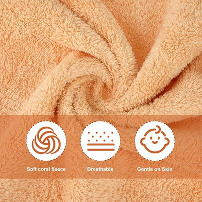 Syhood 12 Pieces Face Wash Cloth 12 x 12 in Makeup Remover Cloths Towel Coral