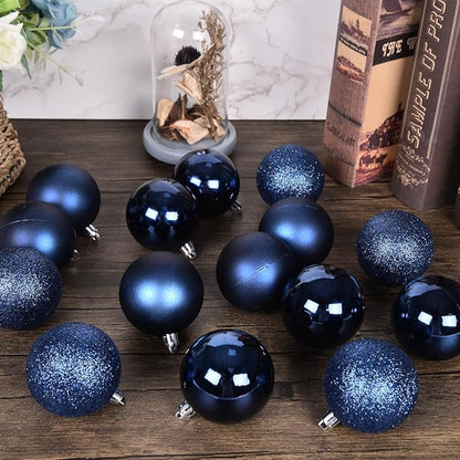 30ct Christmas Ball Ornaments, 2.36" Shatterproof Christmas Tree Decorations, Perfect Hanging Ball for Indoor/Outdoor Holiday Party Decor (Dark Blue)