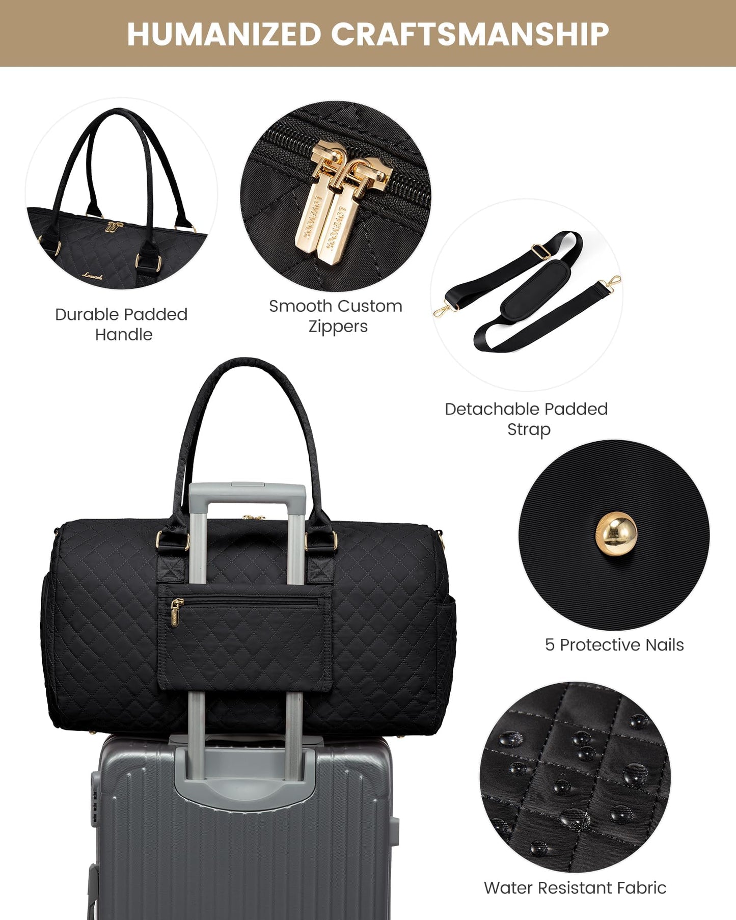 LOVEVOOK Travel Duffle Bag, Weekender Bag for Women with Toiletry Bag, Carry on Overnight Bag with Shoe Compartment, Gym Duffel Bag with Wet Pocket, Mommy Hospital Bags for Labor and Delivery