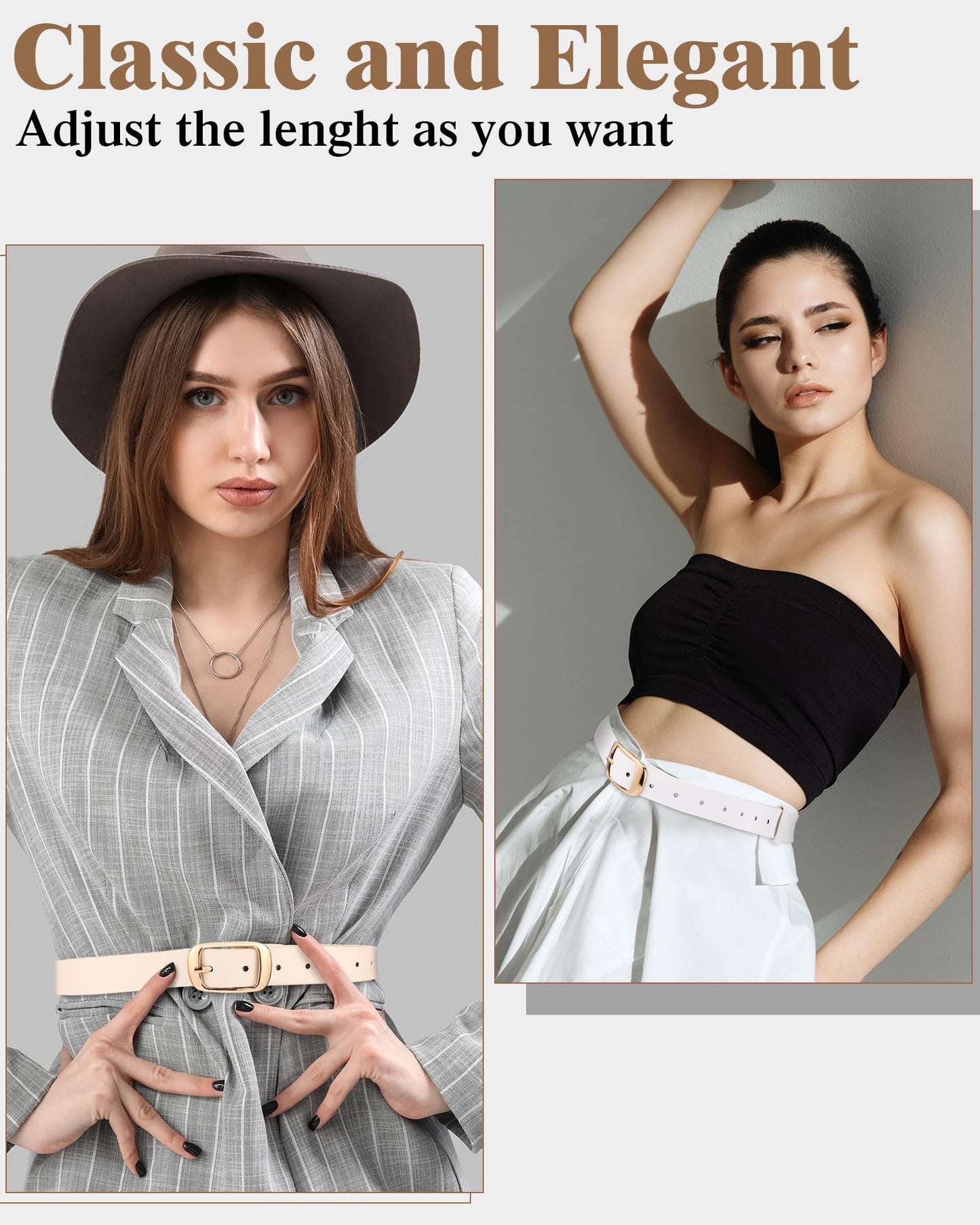 SATINIOR 5 Pack Women Leather Belts for Jeans Ladies Waist Belt Women's Belt with Pin Buckle for Pants Dress(S: Fit Waist 25-30 Inches)