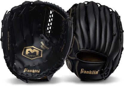 Franklin Sports Field Master Baseball & Softball Glove - Adult & Youth Mitts | Right Hand Throw, Versatile Fit