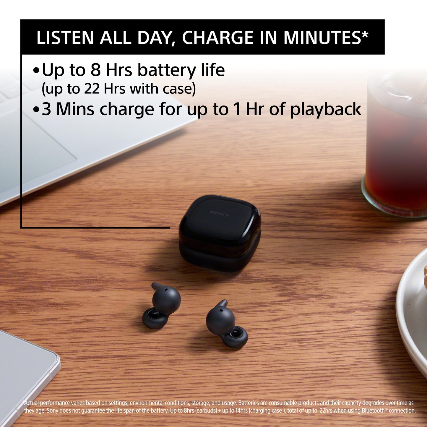 Sony LinkBuds Open Truly Wireless Earbud Headphones with an Open-Ring Design for Ambient Sounds and Newly Developed Air Fitting Supporters, Black