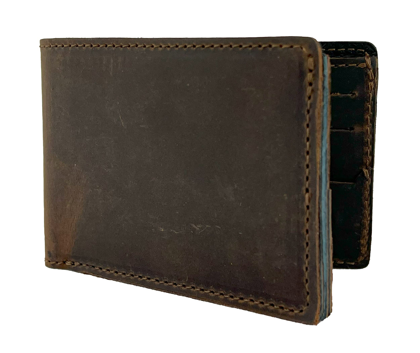 Handmade Full Grain Strong Quality Leather Wallet For Men - by Anthology Gear (Whiskey Brown)