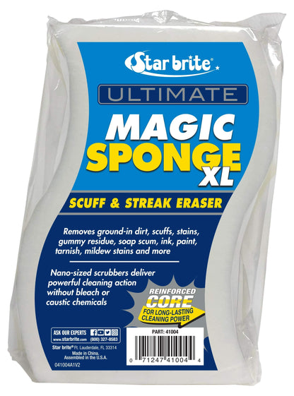 STAR BRITE XL Magic Sponge - 8 Pack - Extra Large, Long Lasting, Premium Melamine Boat Scuff Eraser - Multi-Purpose Scrubber - Bathroom, Kitchen, Floor, Bathtub, Toilet, Baseboard, Wall Cleaner