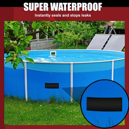 Waterproof Tape Black 4 Inch x 10 FT - Heavy Duty Rubberized Seal Repair for Active Leaks - Fix Roofs, Underwater Pool Liners & Pipes - All-Weather Emergency Patch Tool for Homeowners & Campers