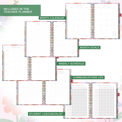 And Per Se Teacher Planner 2025-2026 Academic Year -Teacher Lesson Planner from July 2025 to June 2026, 8.5" x 11", Weekly & Monthly Planning for Teachers with Monthly Tabs, Stickers (Color Block)