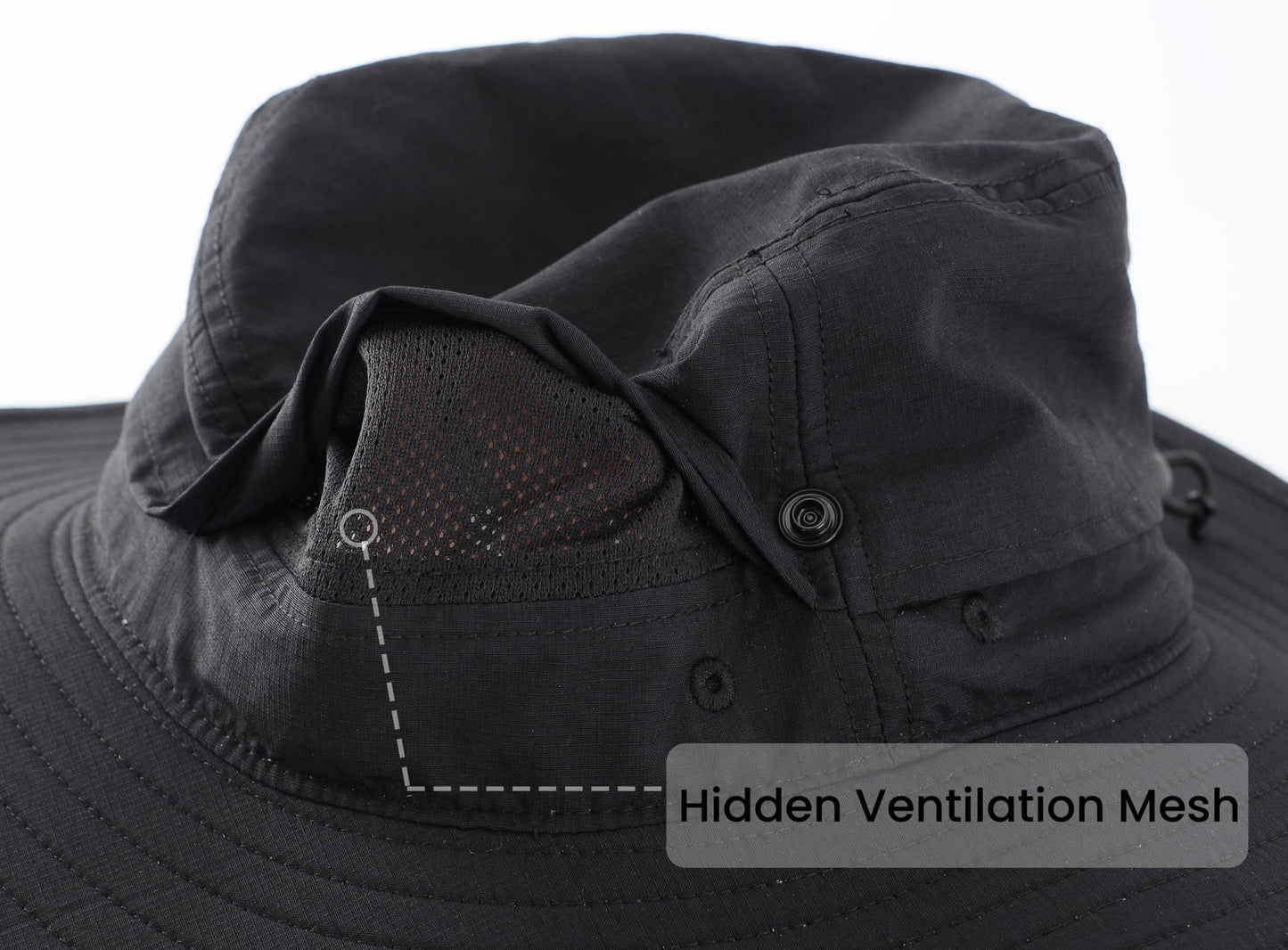 Connectyle Mens Womens Wide Brim Safari Bucket Hat UV Sun Protection Fishing Hiking Hats Outdoor Summer Cowboy Hat Black