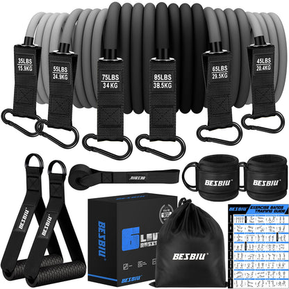Heavy Resistance Bands for Working Out, 300lbs/360lb/420lb Exercise Bands Workout Bands with Handles, Door Anchor, Ankle Straps, Home Gym Workout Equipment for Men Fitness Strength Training Stretching