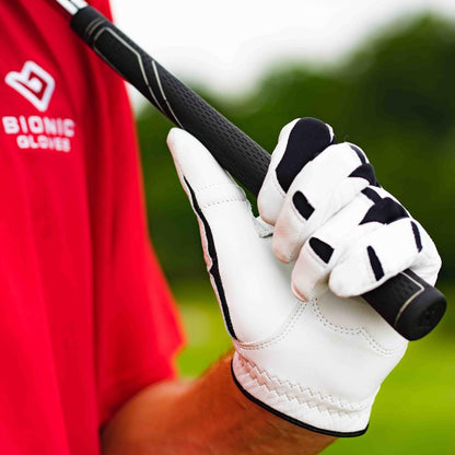 Bionic Men's StableGrip with NaturalFit 2.0 Golf Glove with Dual Expansion Thumb for Best Fit - Premium Cabretta Leather… (White, XXX-Large, Right)