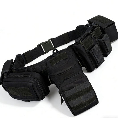 YAKEDA MolleTactical Belt for men-Battle Belt Duty Belt Law Enforcement Utility Belt Police Belt Set 5 PCS (Black)