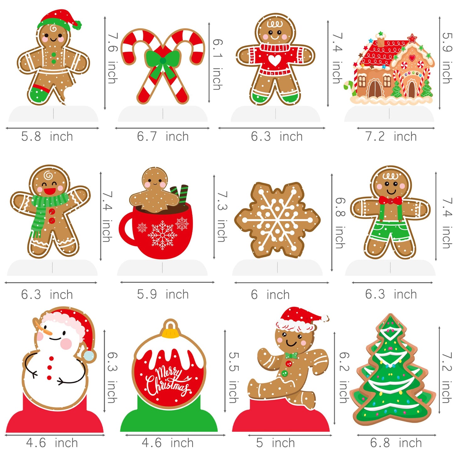 Christmas Honeycomb Centerpieces 12Pcs Gingerbread Man Party Table Centerpieces Gingerbread Party Decorations Merry Xams Snowflake Centerpieces for Winter Holiday Favor Supplies