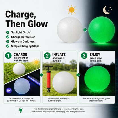 Hiboom 6 Pack Glow in The Dark Kickballs, 10 Inch Light Up Playground Dodgeballs with Pump, No Battery Needed Bouncy Balls for Backyard School and Outdoor Night Activities