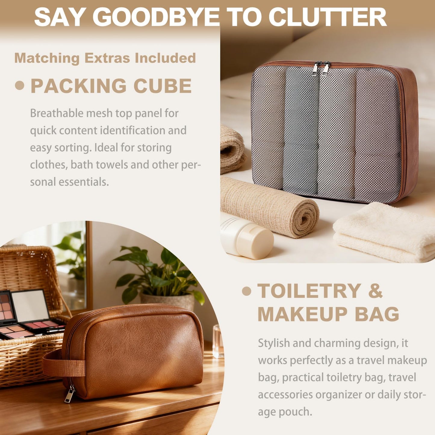 Large 3-in-1 Leather Duffle Bag for Travel Weekender Overnight Hospital Gym Bag for Men & Women, Carry On Airline Approved Personal Item Duffel Garment Bag Luggage with Shoe Compartment & Toiletry Bag