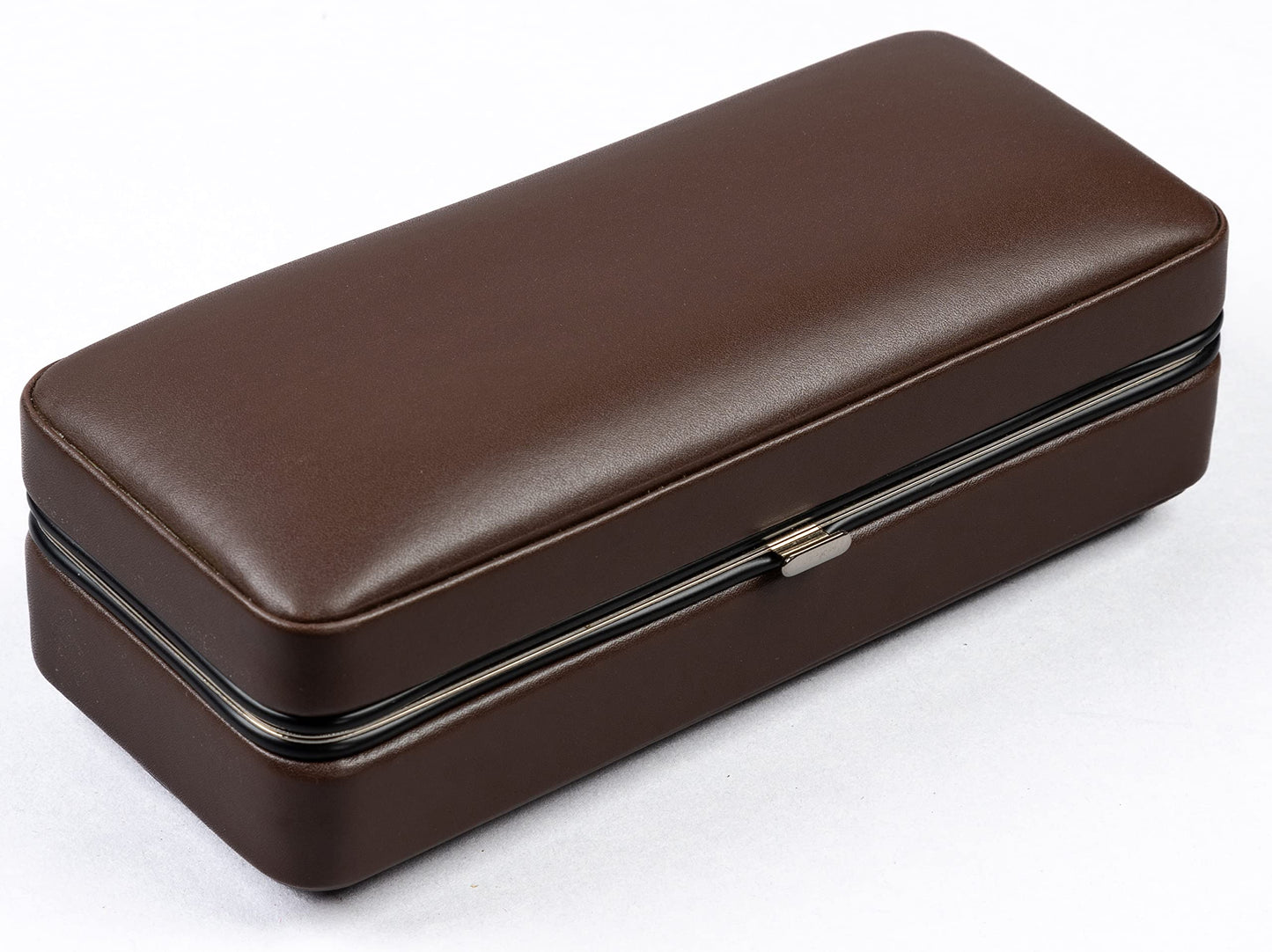 Prestige Import Group - 3 Cigar Folding with Snap Lock Cigar Travel Case - Color: Brown