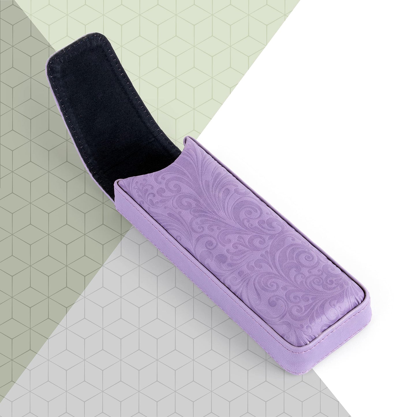Generic Violet Hard Eyeglass Case, Minimalist PU Leather Glasses Holder, Small Case For Eyeglass, Reading Glasses Case