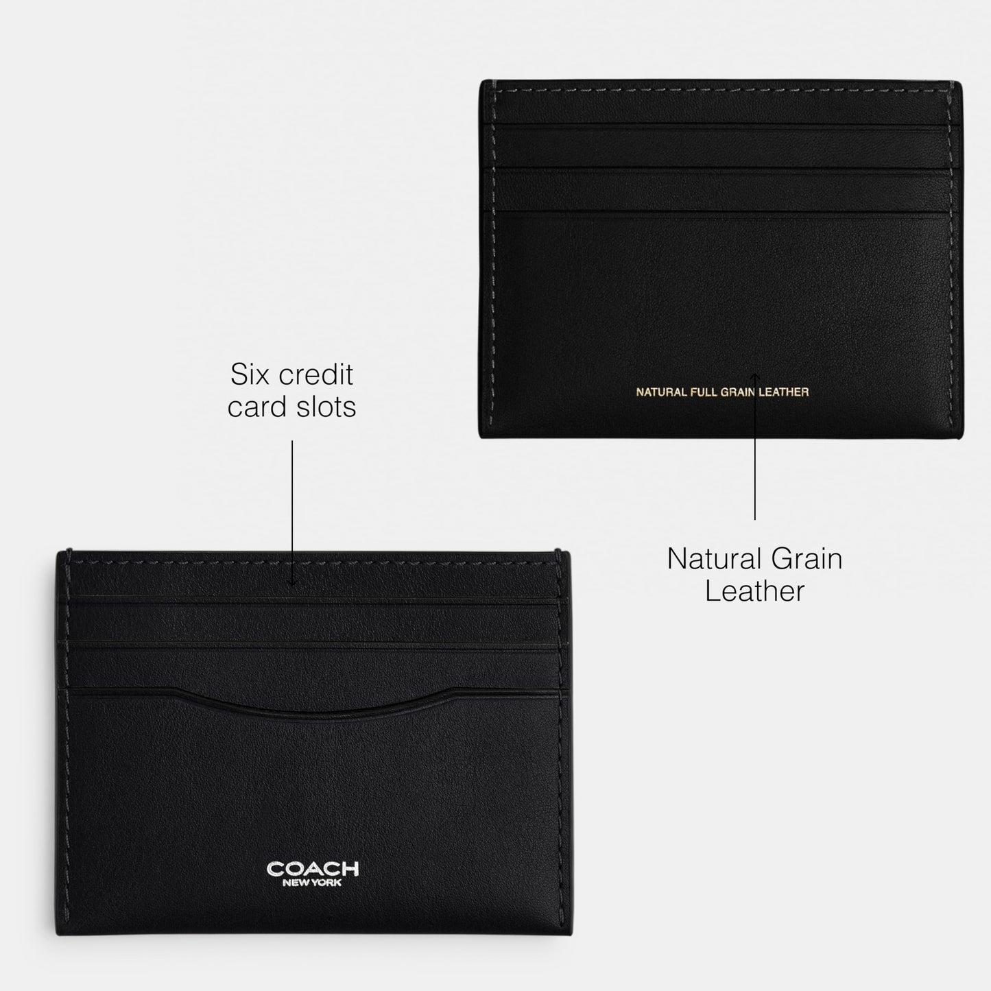 Coach Mens, Card Case, Black, One Size