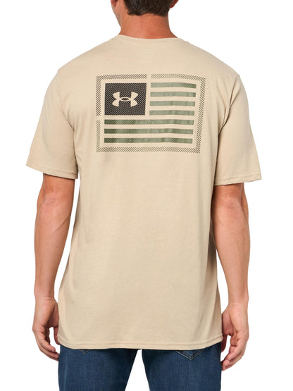 Under Armour Men's Freedom Flag Variation Short Sleeve T Shirt, (290) Desert Sand / / Marine OD Green, Large