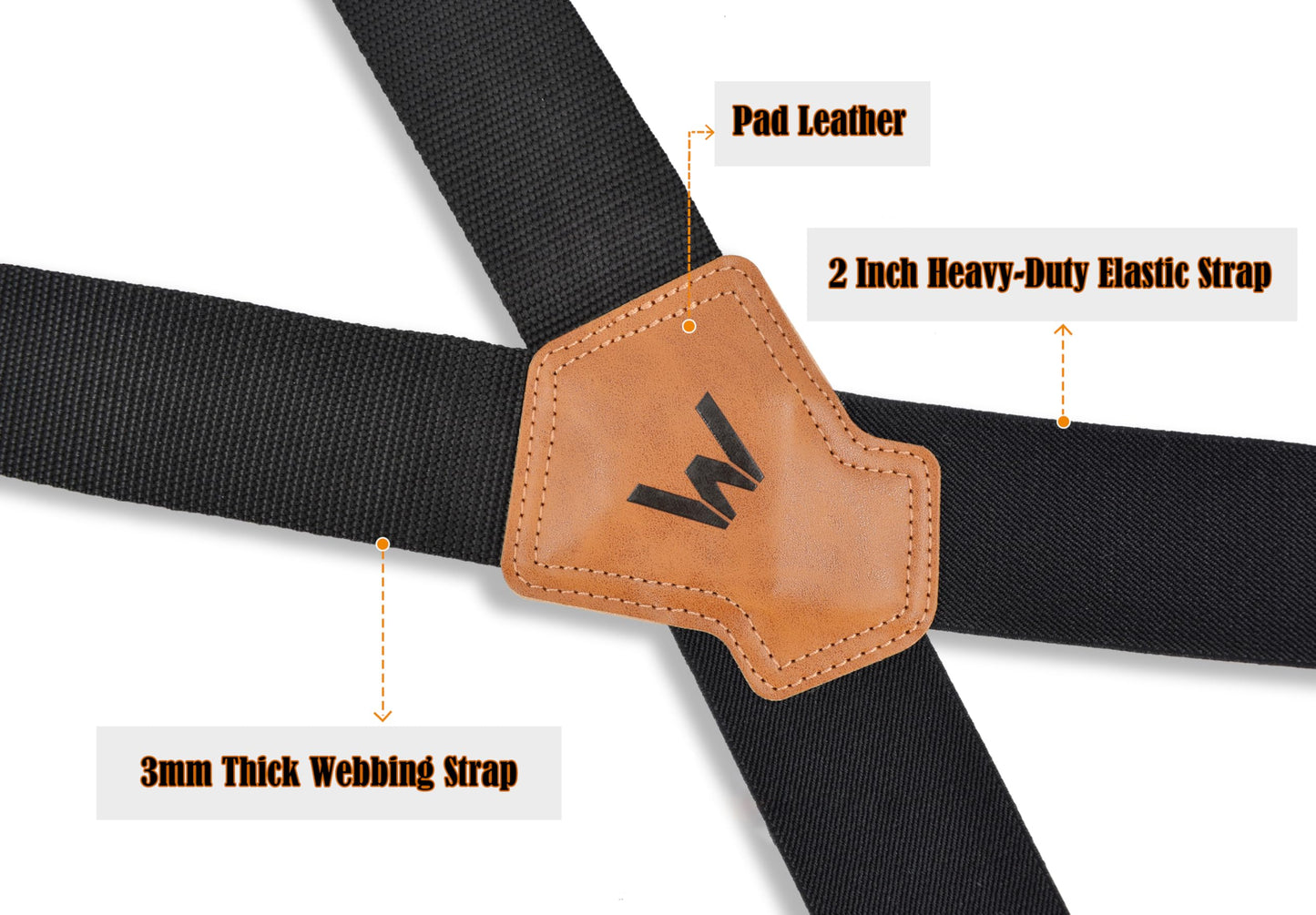 WELKINLAND 2Inch Men's Heavy Duty Suspenders w/Hooks For jeans