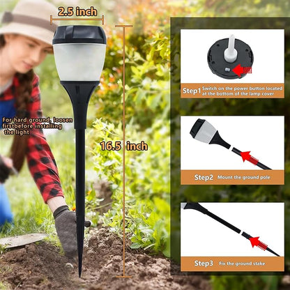 Swingers Solar Lights Outdoor,Solar Torch Lights with Flickering Flame,Waterproof Outdoor Garden Light for Halloween,Garden, Landscape, Path, Yard, Patio (8, Black)