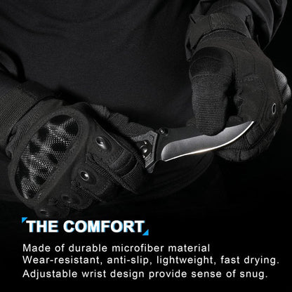 WTACTFUL Touchscreen Motorcycle Tactical Gloves for Men for Airsoft Paintball Cycling Motorbike MTB Bike ATV Hunting Hiking Riding Work Outdoor Sport Work Gloves Black Small
